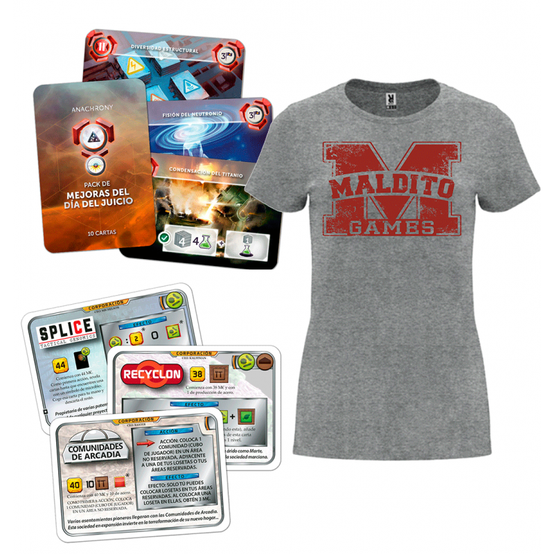 PACK PROMOS TERRAFORMING MARS/ANACHRONY + CAMISETA DE REGALO MUJER