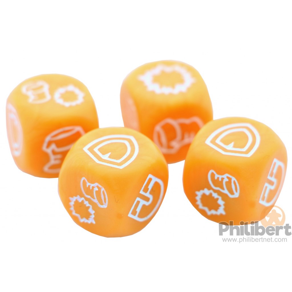 krosmaster pack de 4 dados color naranja