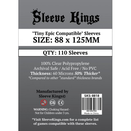 [8818] Sleeve Kings Tiny Epic Compatible Sleeves (88x125mm)