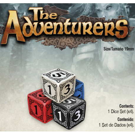Set de 4 dados de 6 caras de fantasia - The Path of the Adventurers