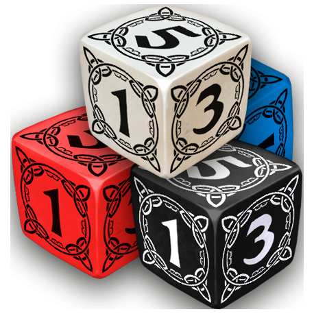 Set de 4 dados de 6 caras de fantasia - The Path of the Adventurers - Imagen 3