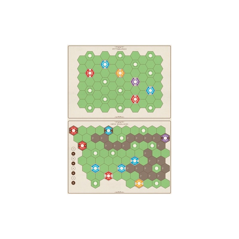 AGE OF STEAM DELUXE: EXPANSION MAPS - NEW ENGLAND/PITTSBURGH &amp; SWITZERLAND (INGL&Eacute;S)