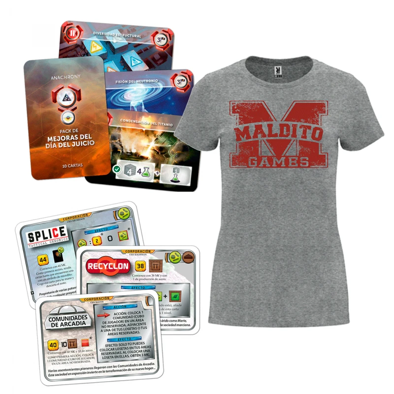 PACK PROMOS TERRAFORMING MARS/ANACHRONY + CAMISETA DE REGALO MUJER