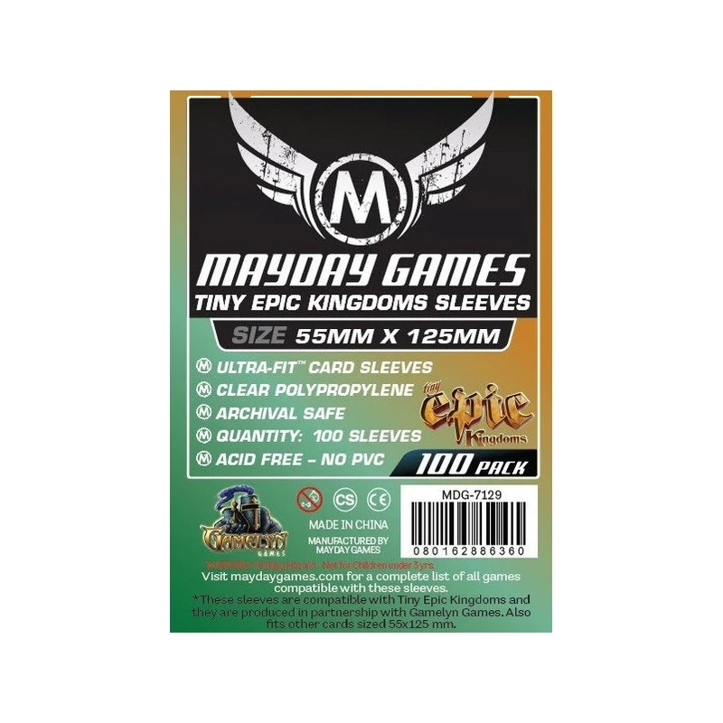 [7129] CUSTOM TINY EPIC KINGDOMS SLEEVES (PACK OF 100) (88 X 125 MM)