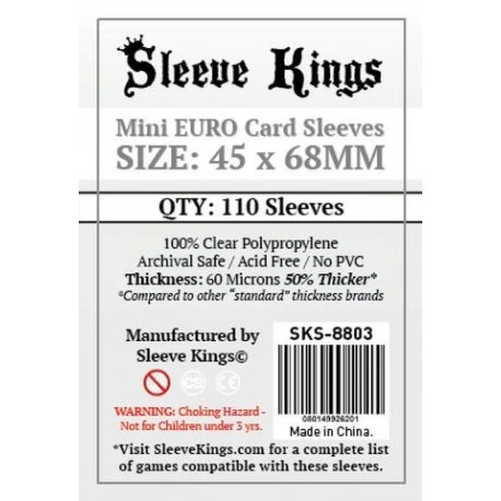 [8803] Sleeve Kings Mini Euro Card Sleeves (45x68mm)