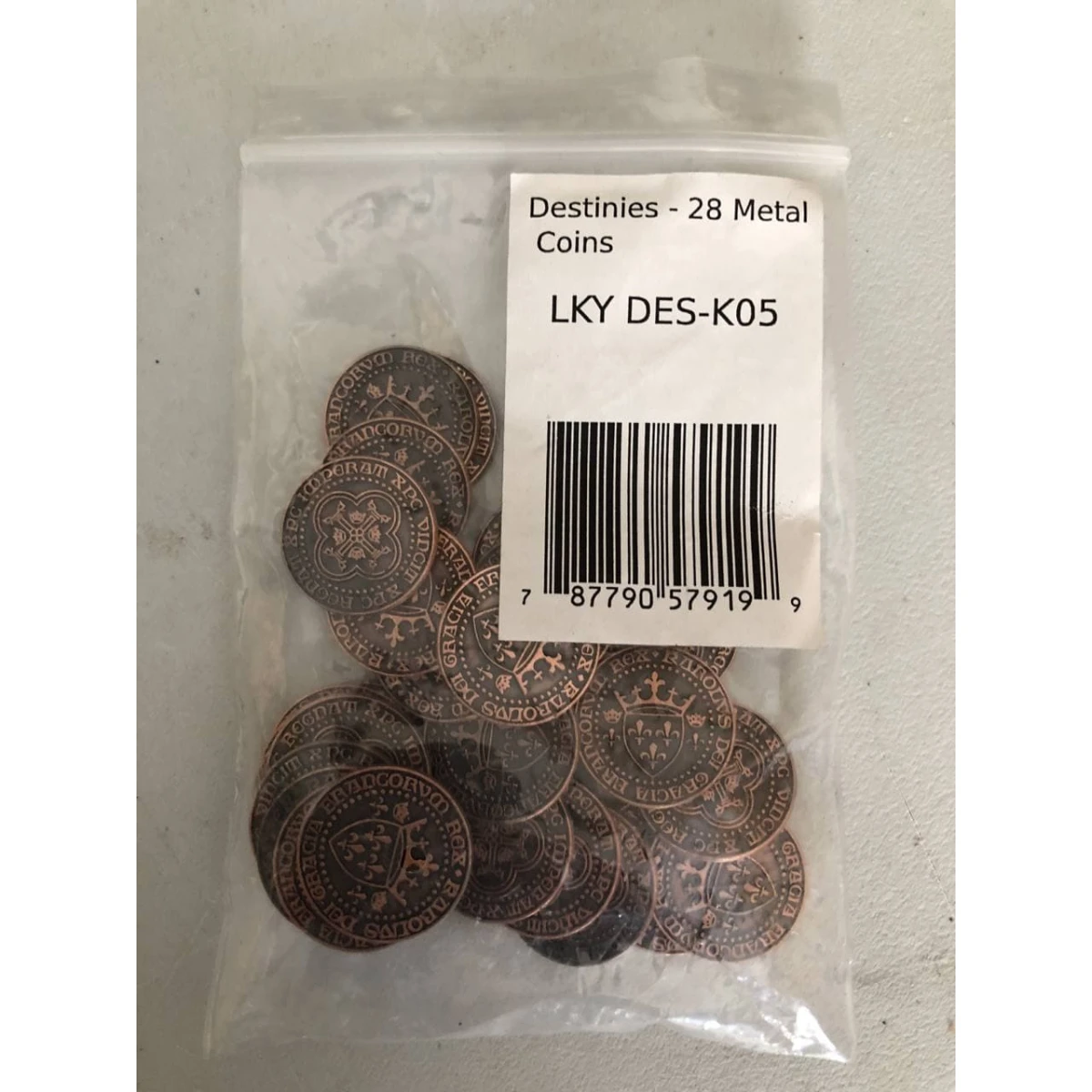 Monedas metalicas para juego Destinies