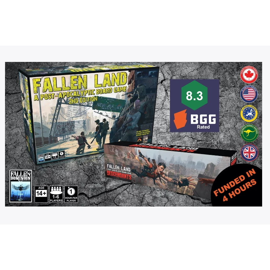 Fallen Land 2nd Edition Big Box &amp; Descendants Expansion (Ingles Dependiente)